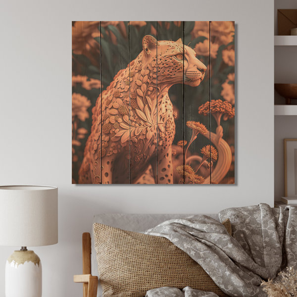 Bungalow Rose " Cheetah Cat In Terracotta Colour Tones " - Wayfair Canada